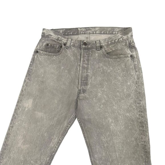 Vintage Levis 501 Jeans Mens 33x29 Gray Acid Wash Button Fly Made in USA 80s - Picture 2 of 12